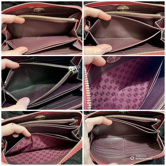 ✨Loewe✨ Vintage Nappa Leather Zip Around Long Anagram Wallet Fuchsia Purple Pink - Picture 7 of 17